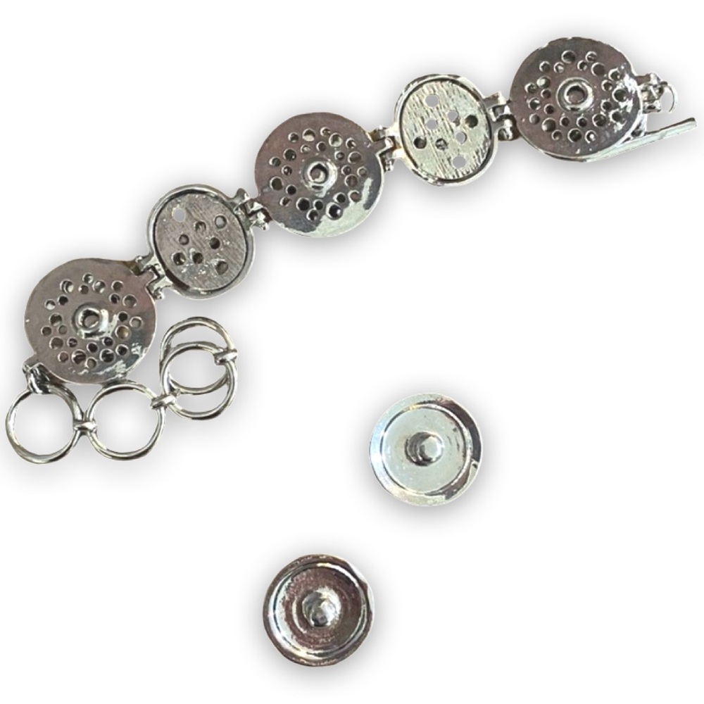 Interchangeable Silver Crystal Chunky Toggle Brac… - image 4